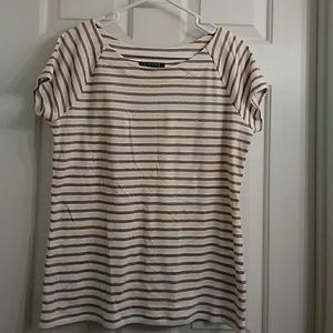 Lauren Ralph Lauren top, gold and white stripes